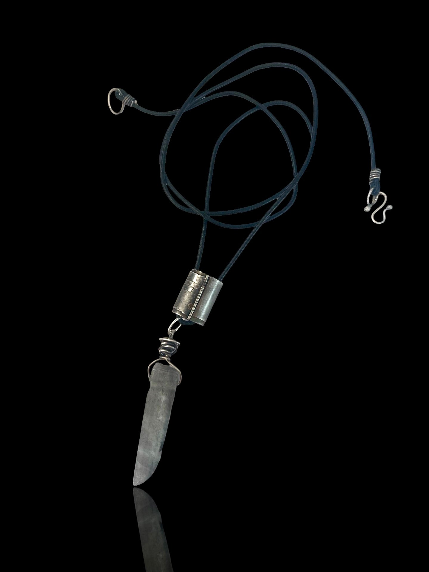 Labradorite Shine Necklace on Leather