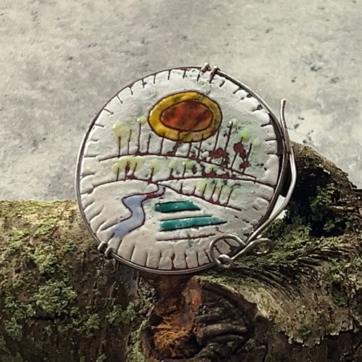 Journey Through-Enamel on Copper Broach