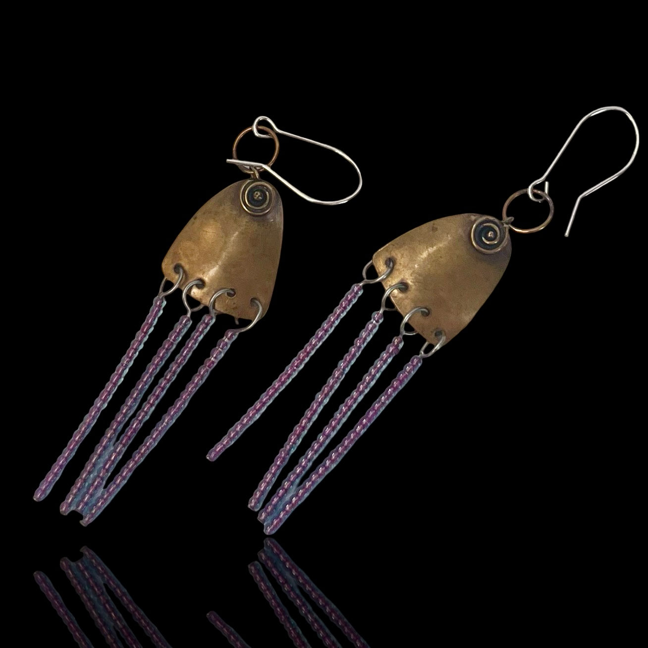 Bronze and Glass Earrings