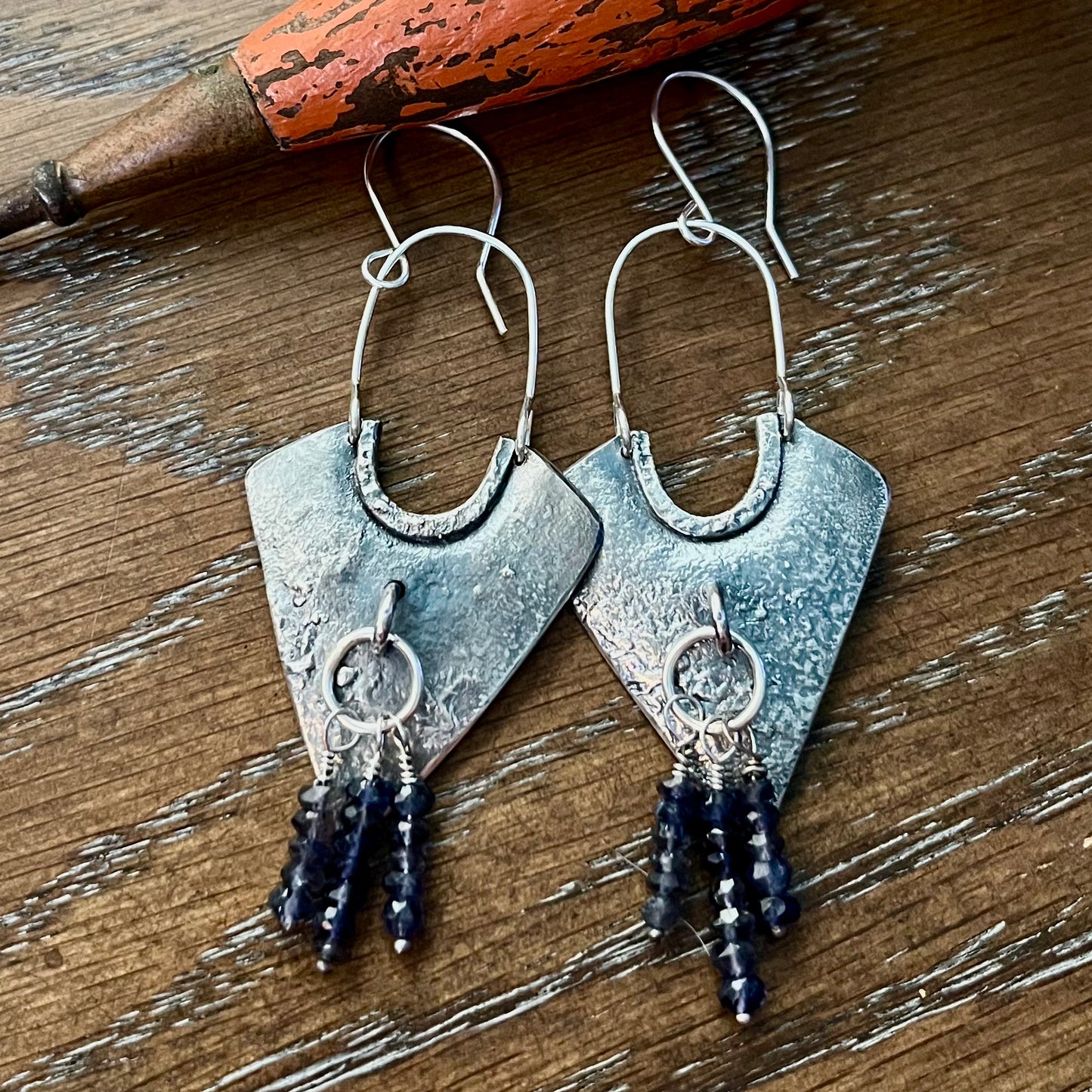 Handcrafted Artisan Reticulated Sterling Silver Earrings